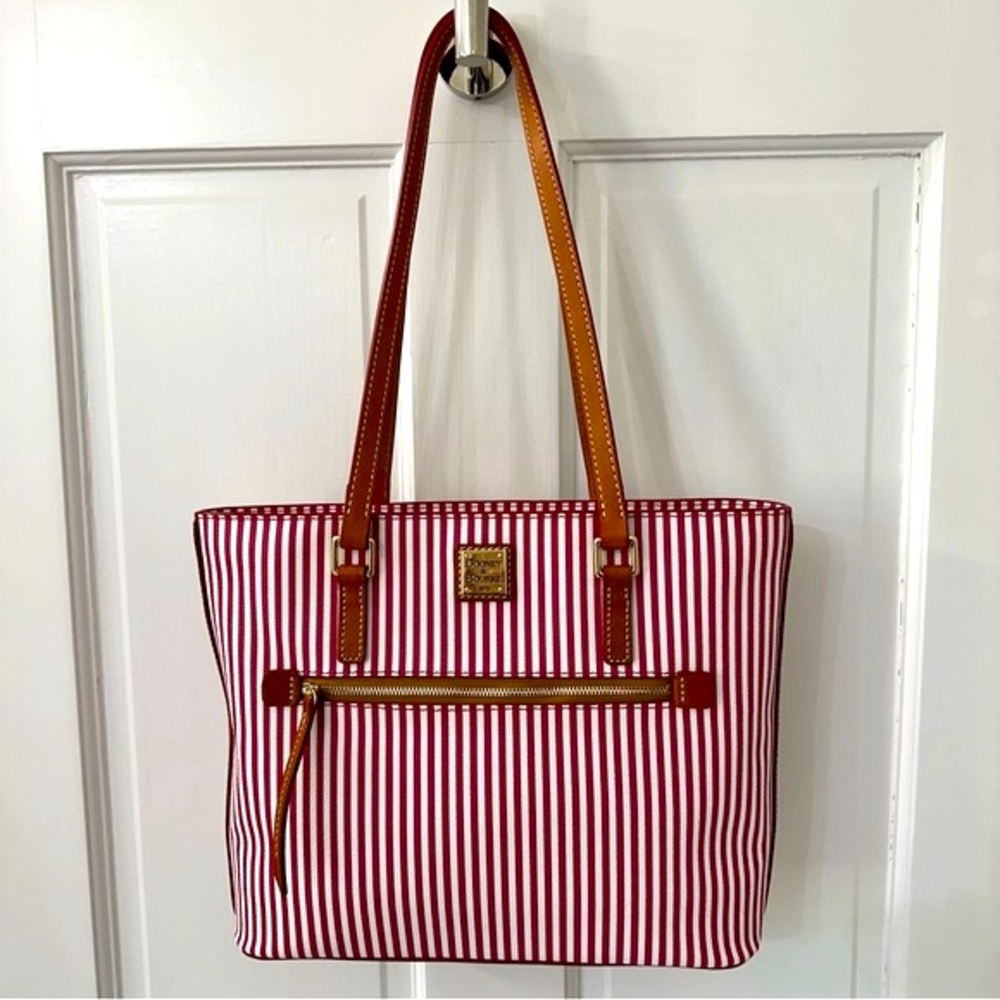 Dooney & Bourke DB Stripe Shopper in Fuchsia Stripe